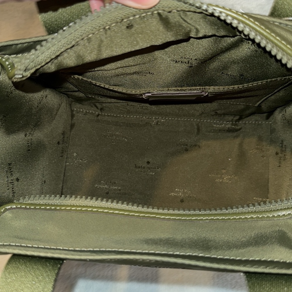 kate spade Green Small Structured Tote with Webbing Details - Picture 11 of 14